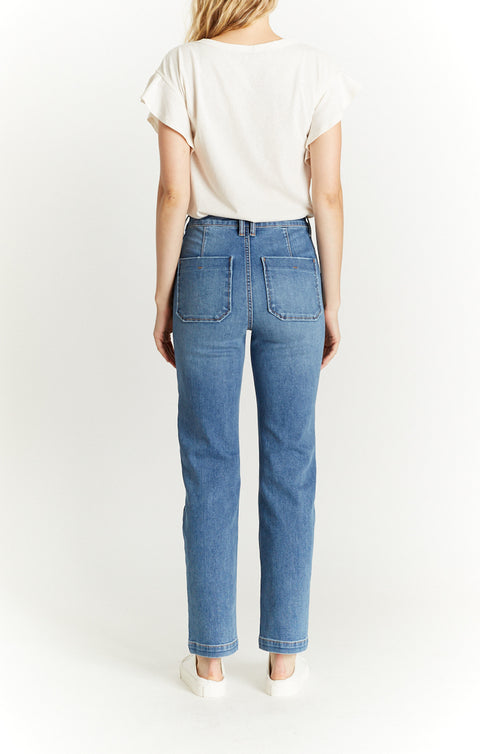 Relaxed Straight Utility Denim Jean