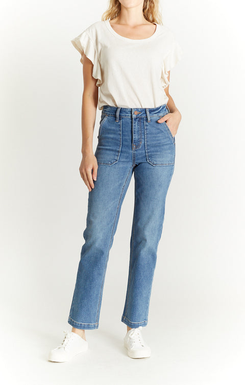 Relaxed Straight Utility Denim Jean